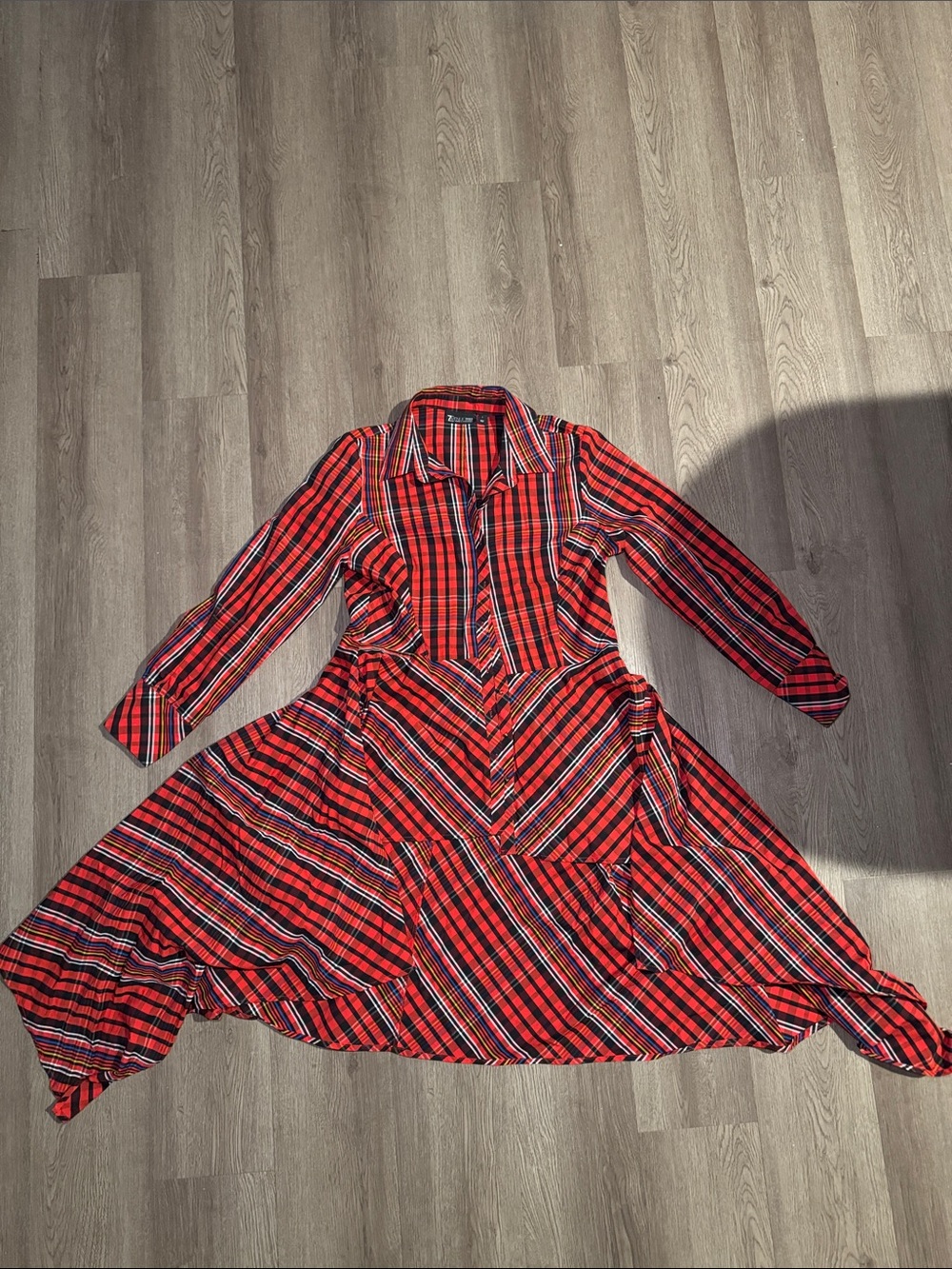 Multi colored  Buffalo Check  High Lo Shirt